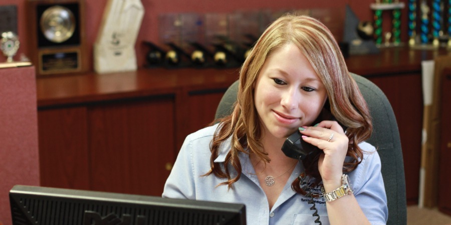 Christy at Front Desk
